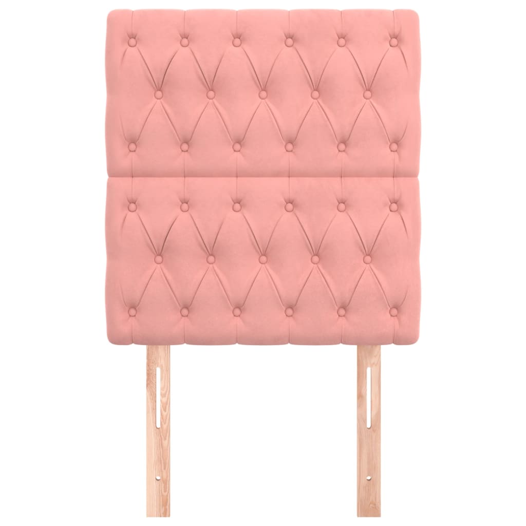 Cabeceira rosa 80x7x118/128 cm veludo