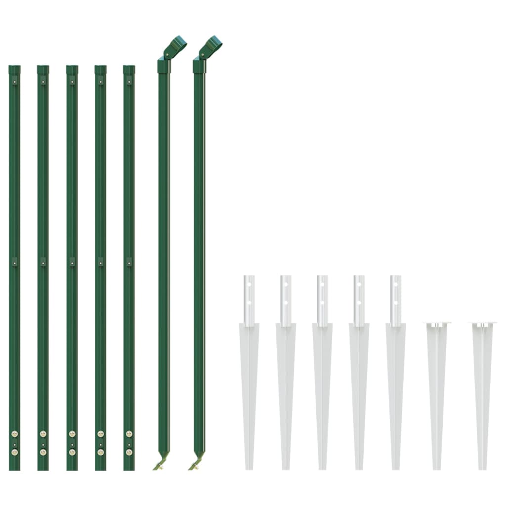 Cerca de malha de arame com estacas de fixação 0,8x10 m verde