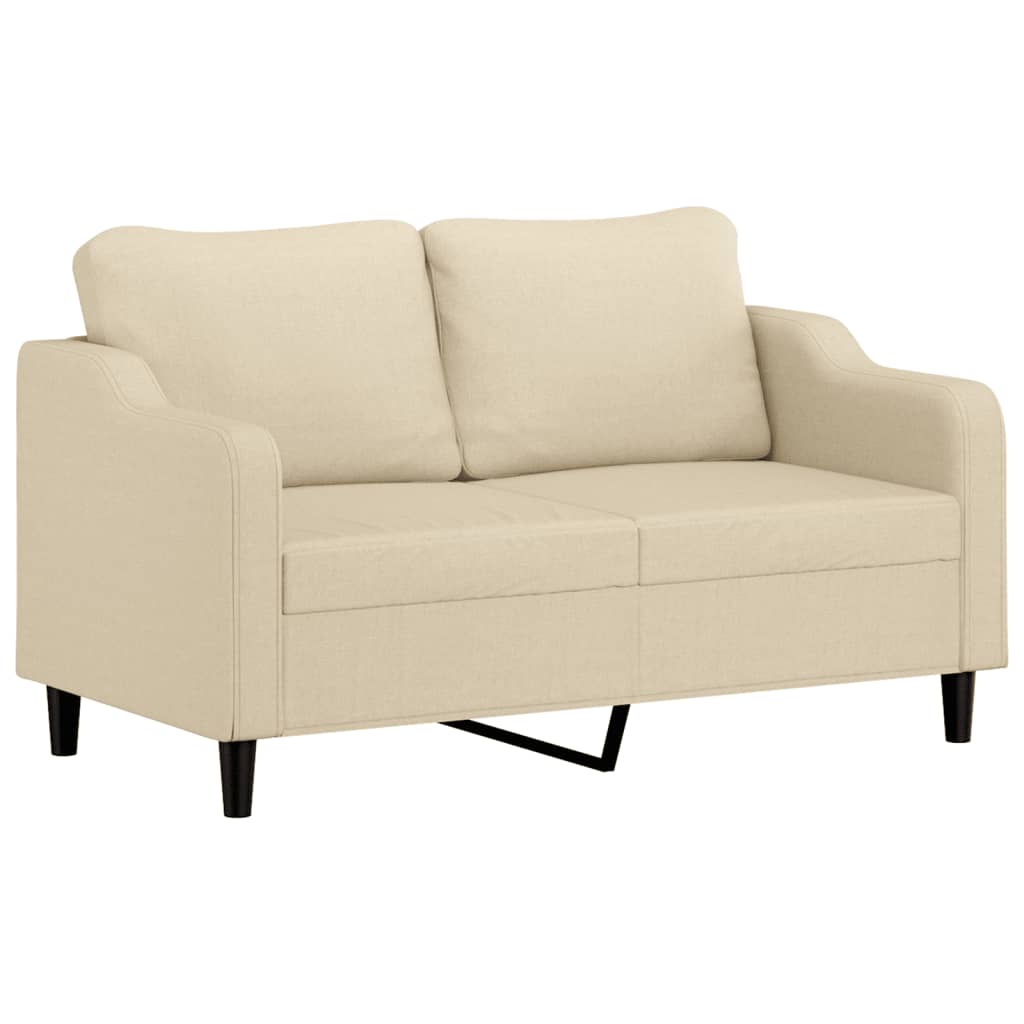 2 Pcs conjunto de sofás com almofadões tecido cor creme