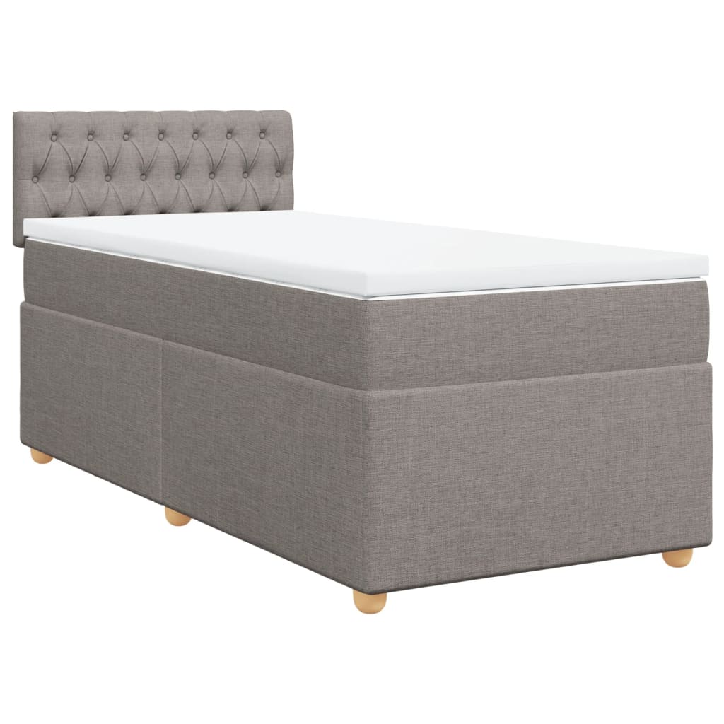 Cama com molas/colchão 90x190 cm tecido castanho-acinzentado
