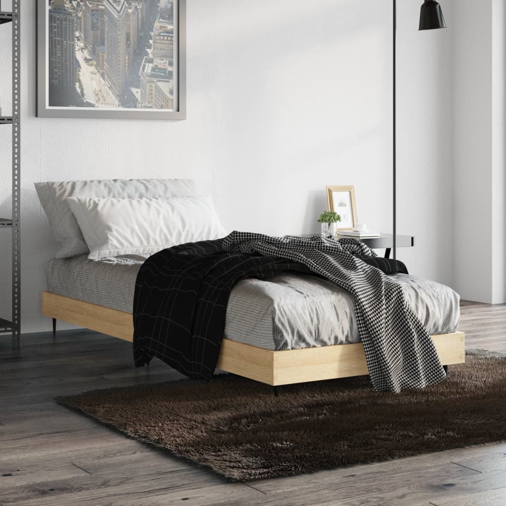 Estrutura cama s/ colchão derivados de madeira carvalho sonoma