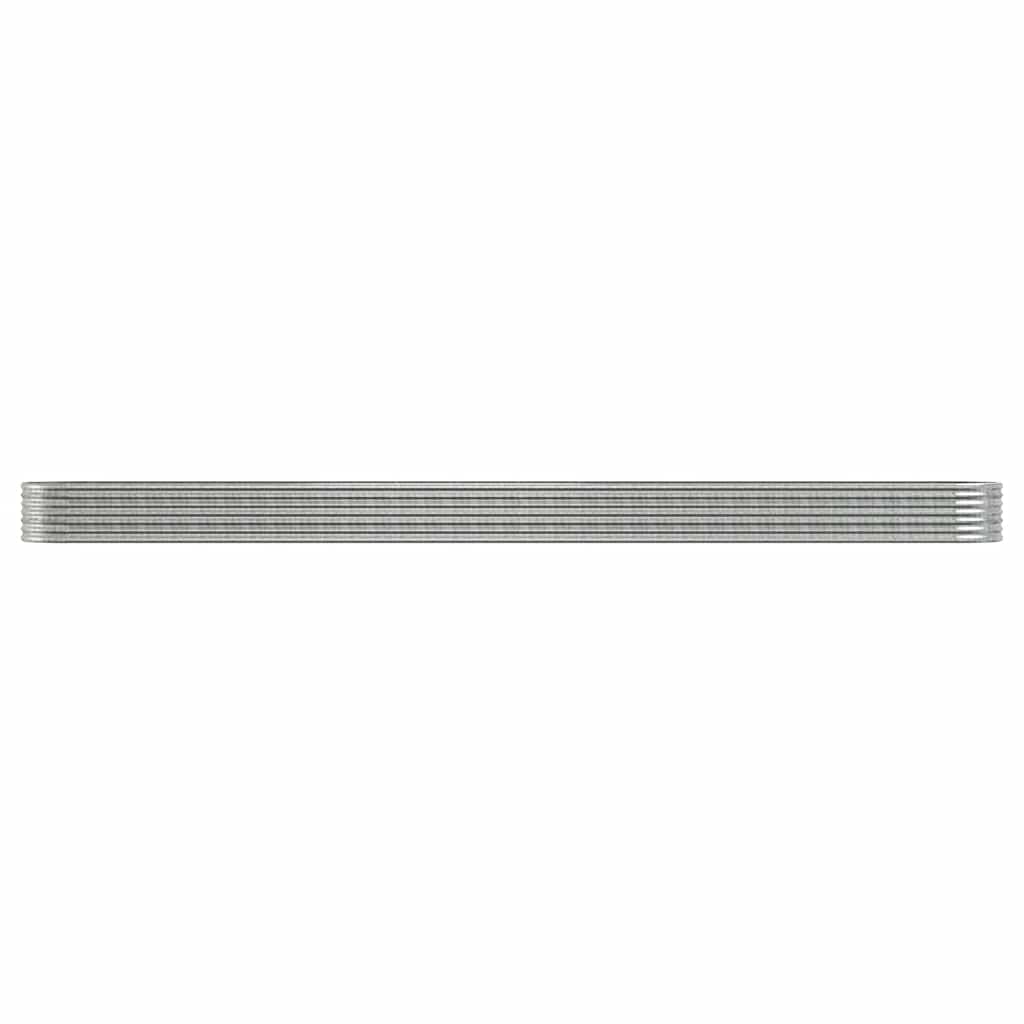 Canteiro elevado jardim 620x80x36cm aço galvanizado prateado