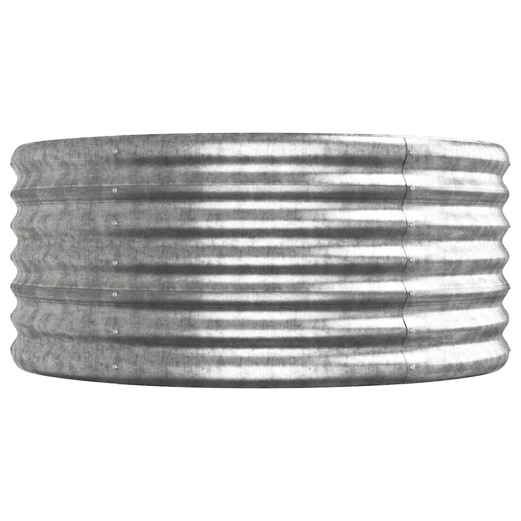 Canteiro elevado jardim 620x80x36cm aço galvanizado prateado