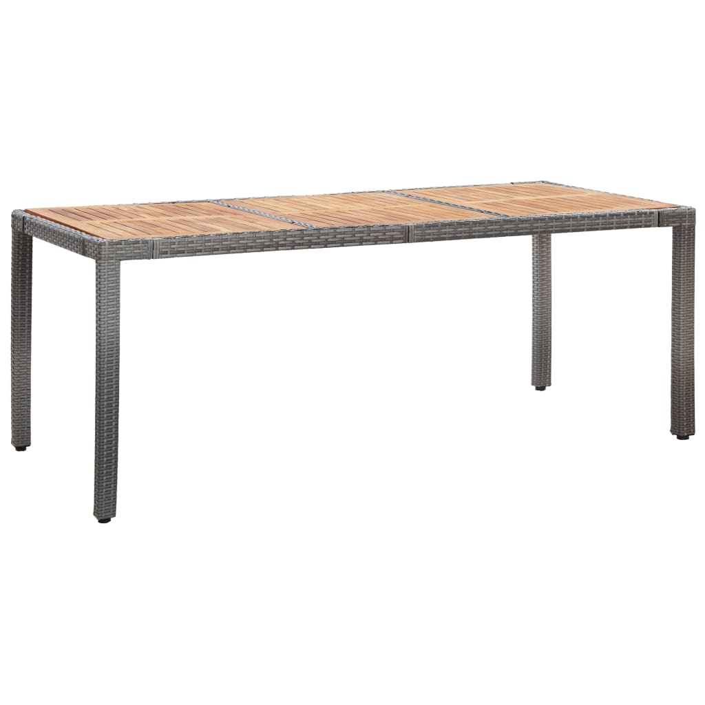9 Pcs conjunto jantar exterior c/ almofadões vime PE cinzento