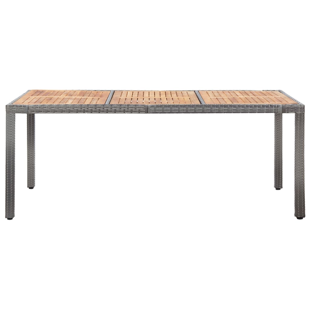 9 Pcs conjunto jantar exterior c/ almofadões vime PE cinzento