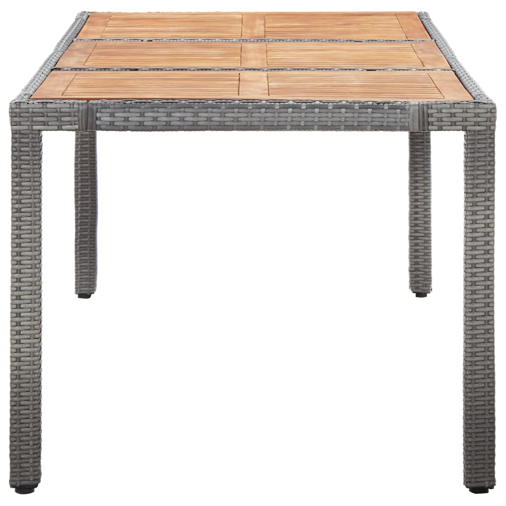 9 Pcs conjunto jantar exterior c/ almofadões vime PE cinzento