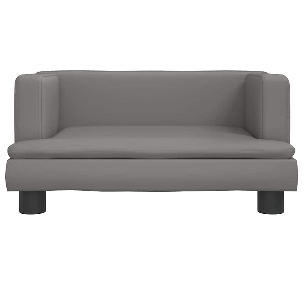Cama para cães 60x40x30 cm couro artificial cinzento