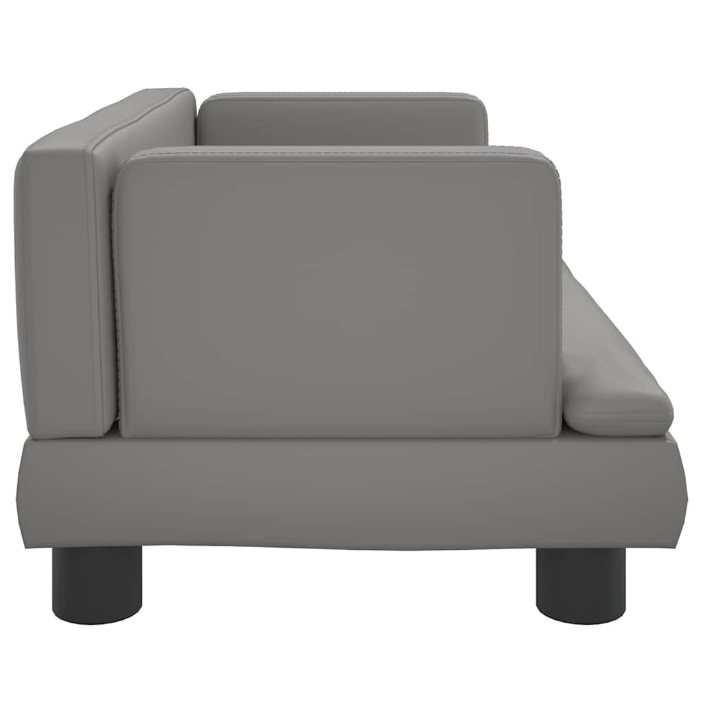 Cama para cães 60x40x30 cm couro artificial cinzento