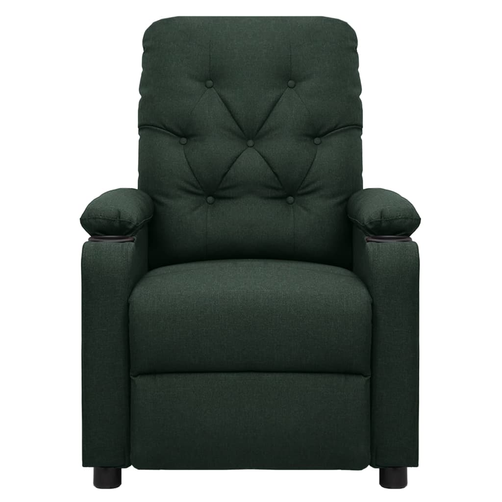 Poltrona de massagens elétrica tecido verde-escuro