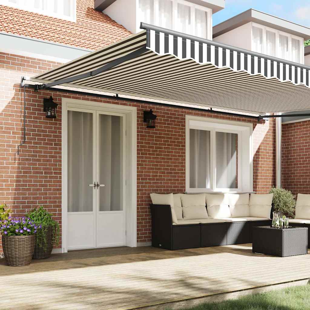 Toldo retrátil manual 500x300 cm antracite e branco