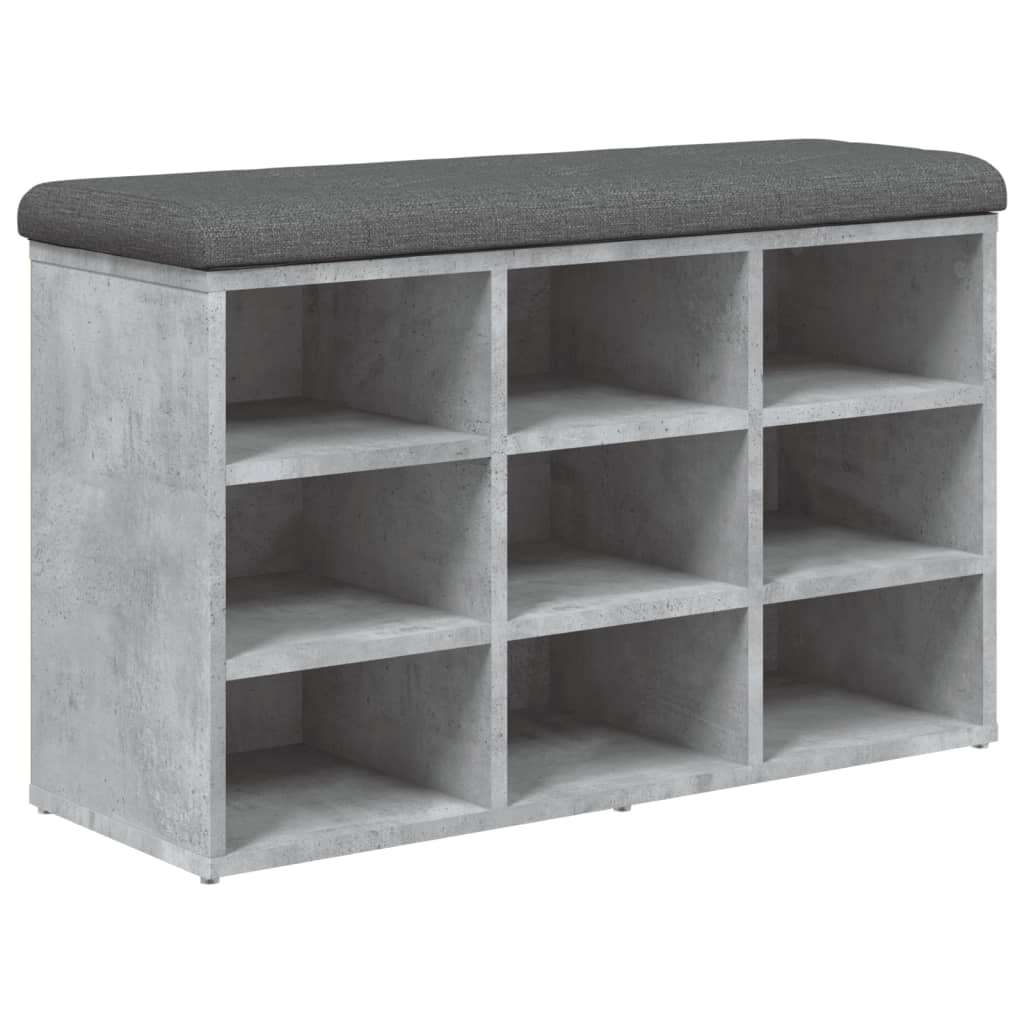 Banco sapateira 82x32x50 cm derivados madeira cinzento cimento