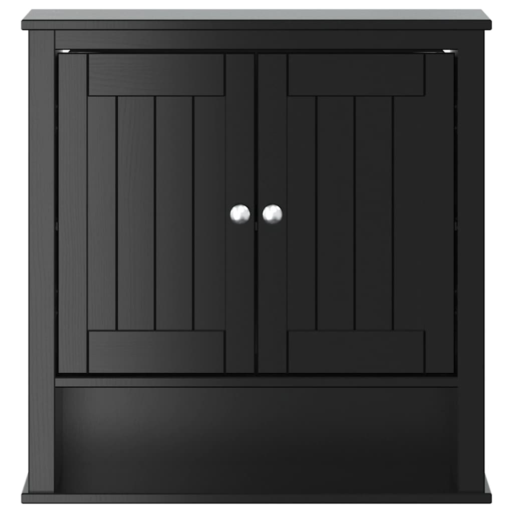 Móvel de parede p/ wc berg 69,5x27x71,5 cm madeira maciça preto