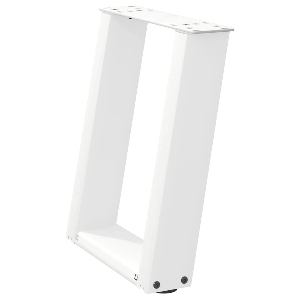 Pés para mesa de centro em formato de u, 2 peças, branco, 28x(42-43) cm, aço