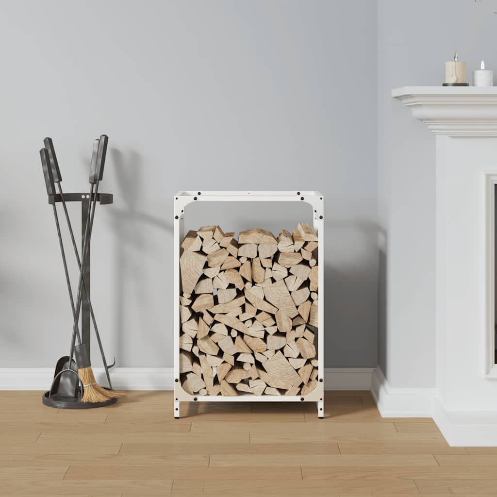 Suporte para lenha 44x28x65 cm aço laminado a frio branco