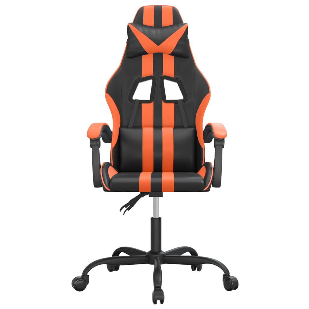 Cadeira gaming couro artificial preto e laranja