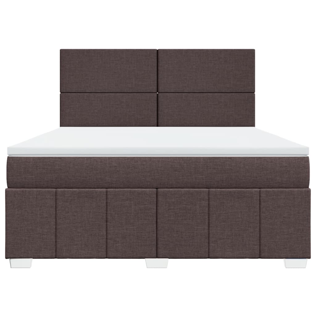 Cama com molas/colchão 180x200 cm tecido castanho-escuro