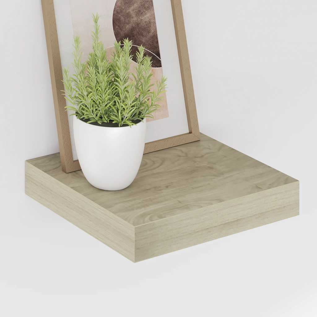 Prateleiras de parede suspensas 4pcs 23x23,5x3,8cm MDF carvalho