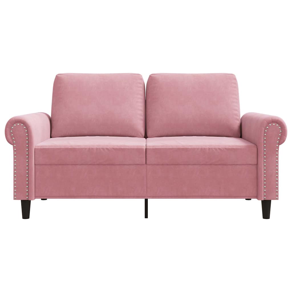 Sofá de 2 lugares veludo 120 cm rosa