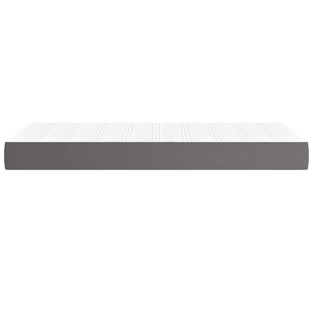 Colchão de molas ensacadas firmeza média 80x200x20 cm couro artificial cinza