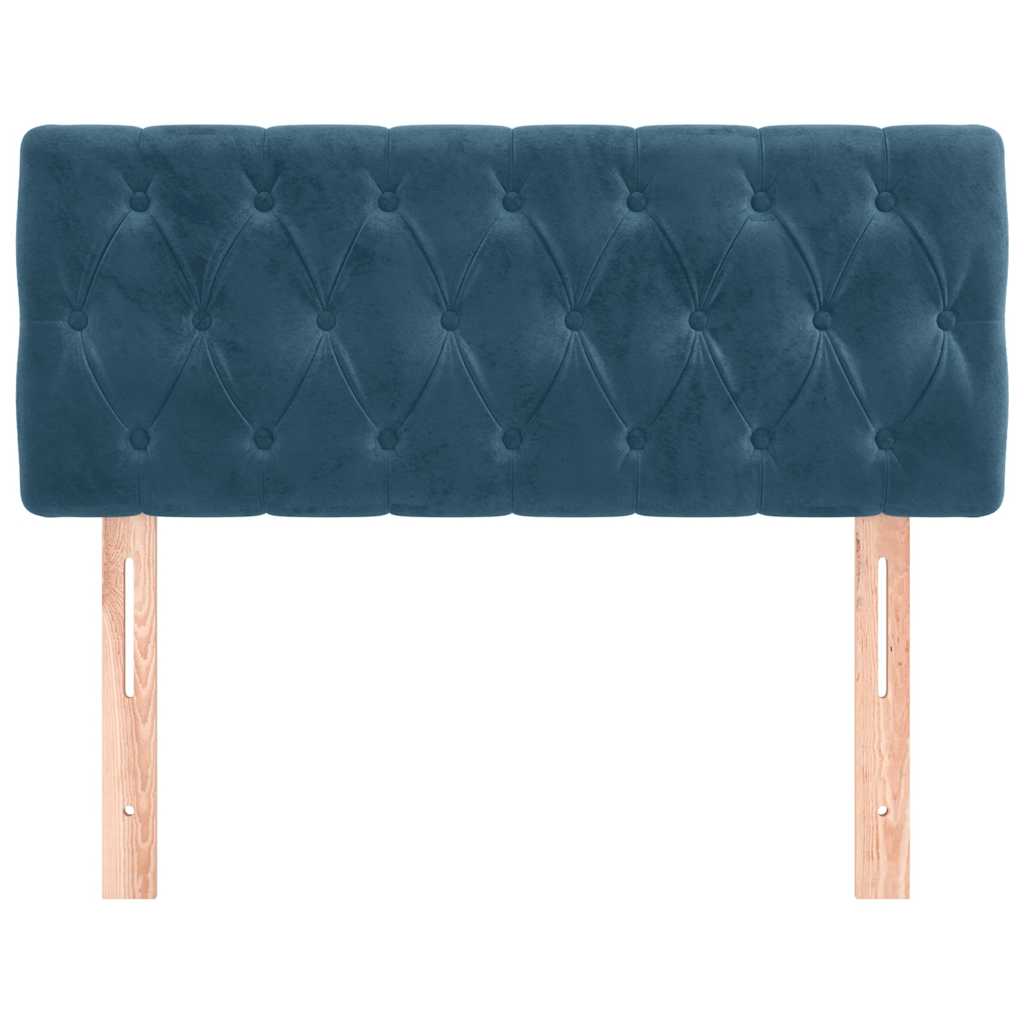 Cabeceira de cama veludo 100x7x78/88 cm azul-escuro