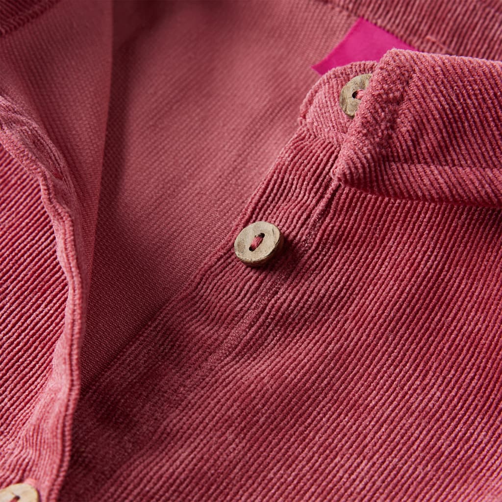 Vestido de manga comprida p/ criança bombazina rosa-velho 128