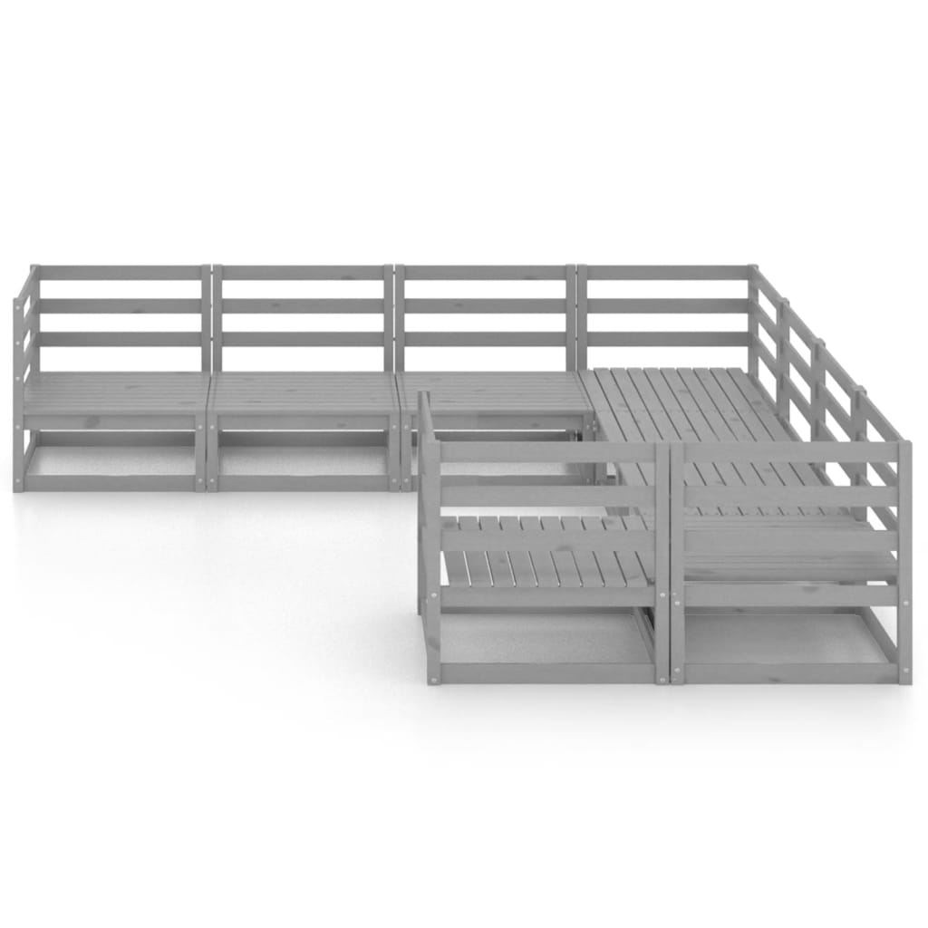 8 Pcs conjunto lounge de jardim pinho maciço