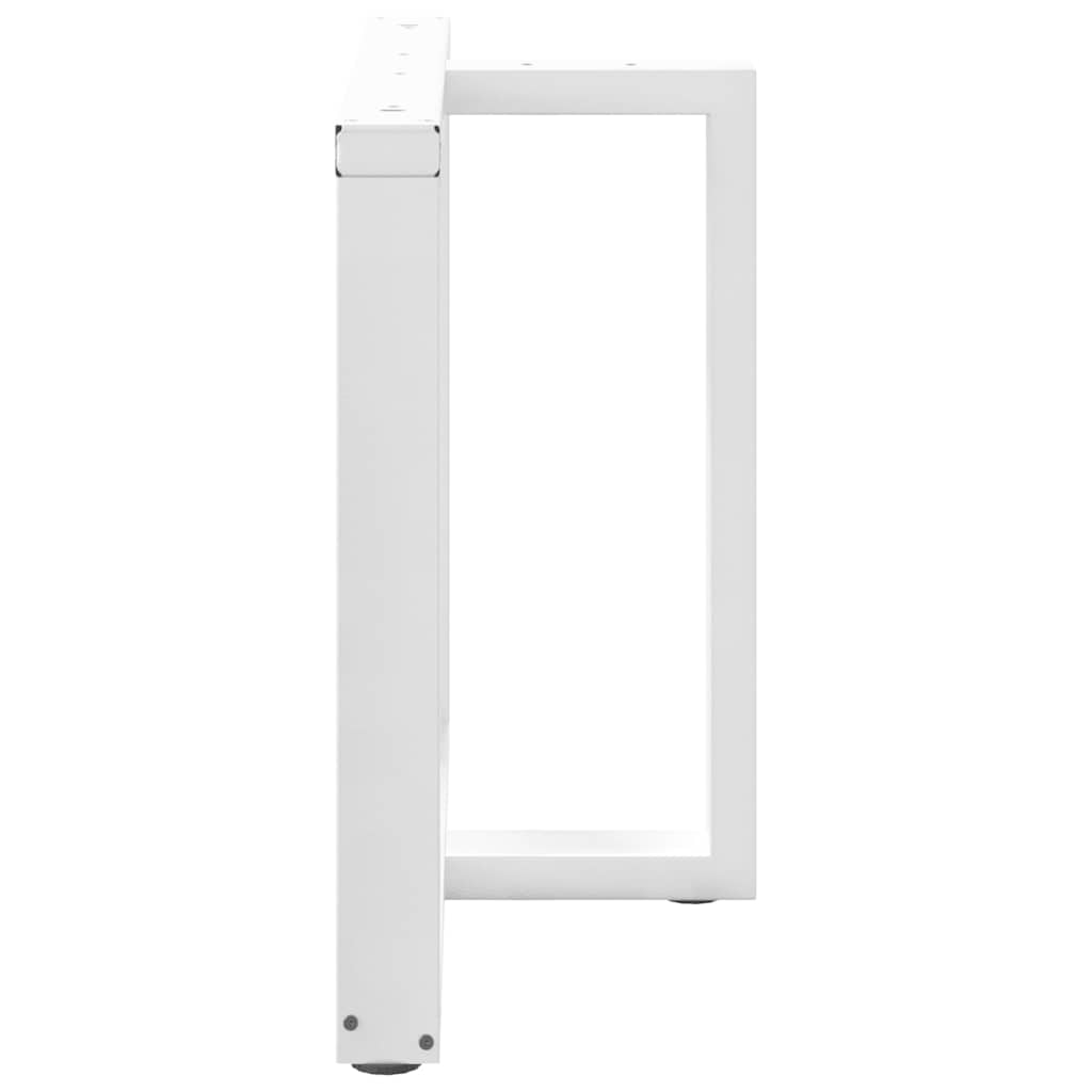 Pés para mesa de jantar em forma de t, 2 peças, branco, 100x35x(72-73) cm, aço