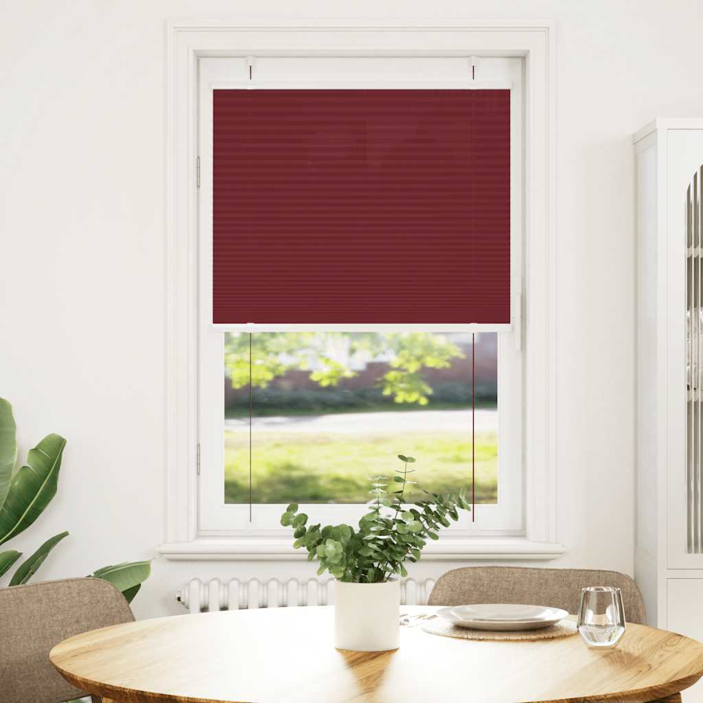 Plissado cego bordéus vermelho 75x150 cm largura tecido