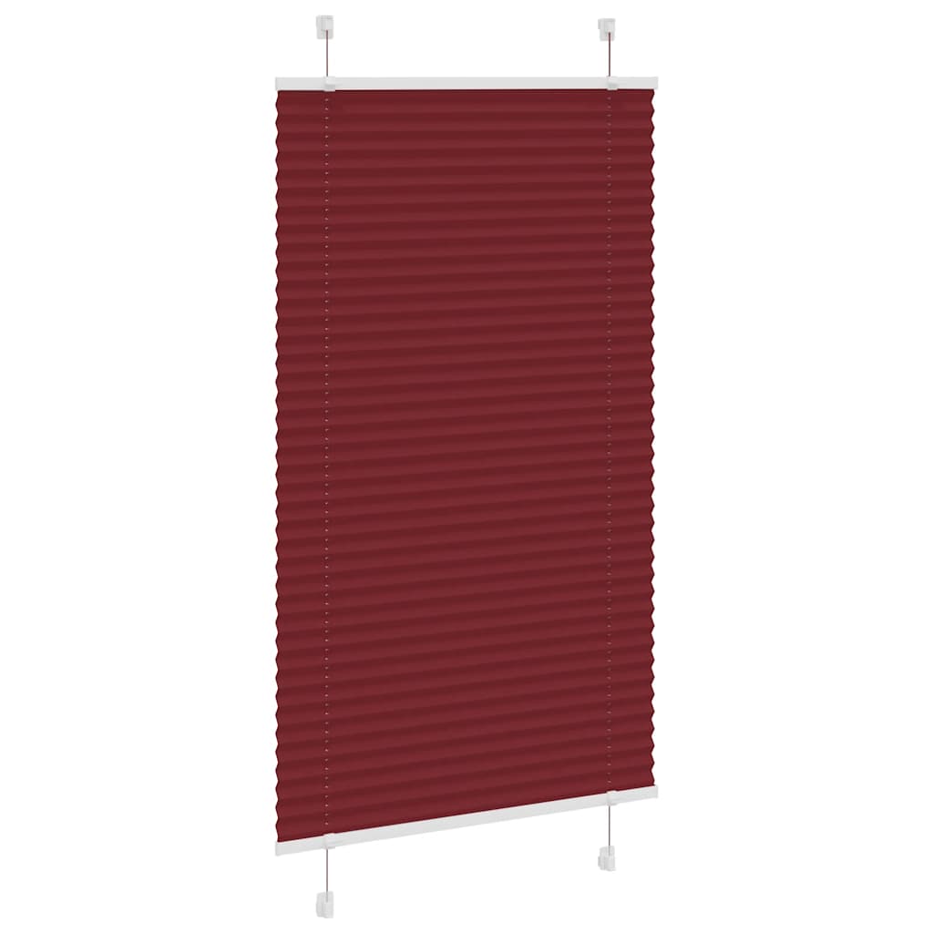 Plissado cego bordéus vermelho 75x150 cm largura tecido