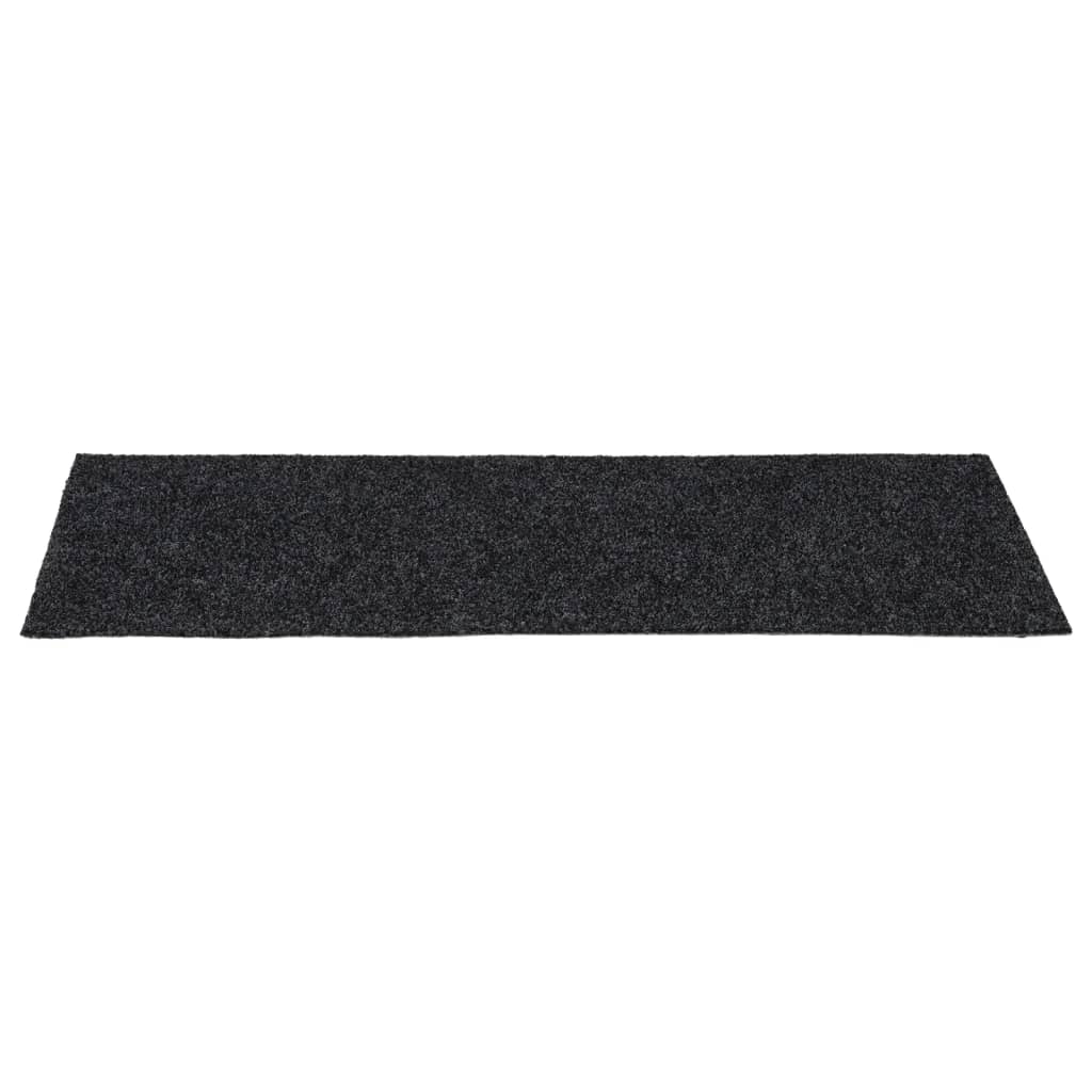 Tapetes de escada autoadesivos 15 peças 60x25 cm cinzento escuro retangulares
