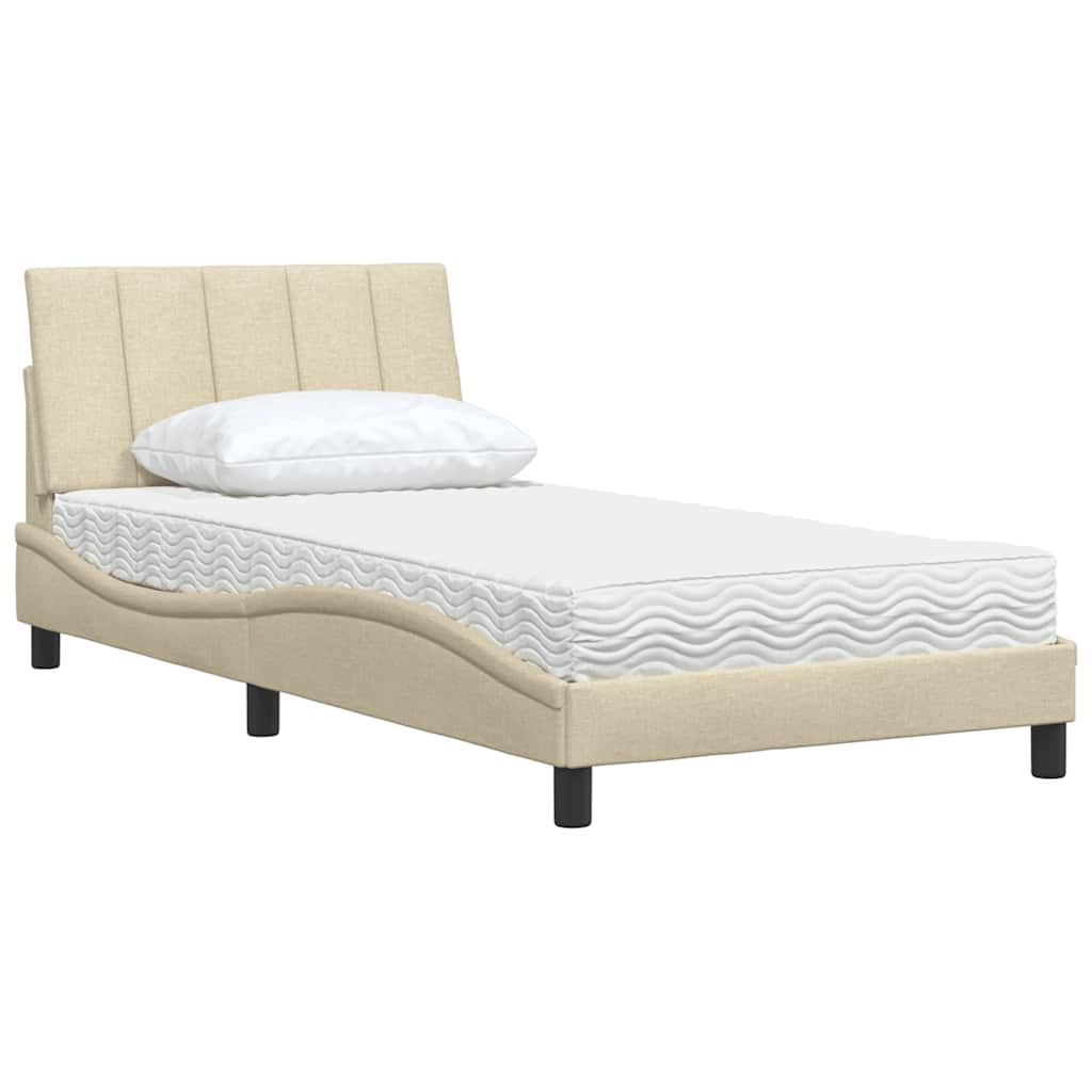 Cama com colchão hanko 100x200 cm tecido cor creme