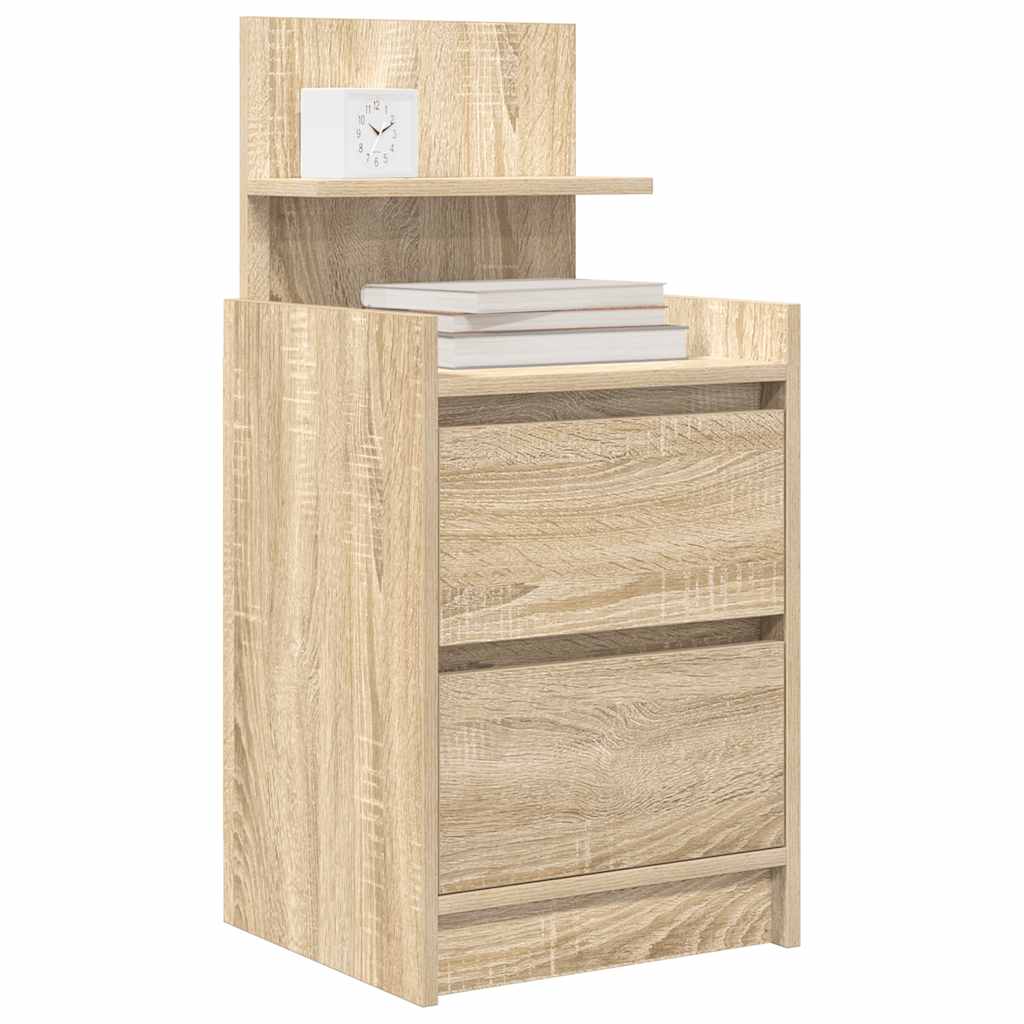 Mesas de cabeceira c/ 2 gavetas 2pcs 38x34x80cm carvalho sonoma