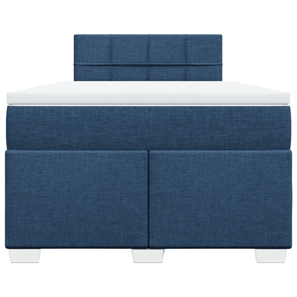 Cama com molas/colchão 120x200 cm tecido azul
