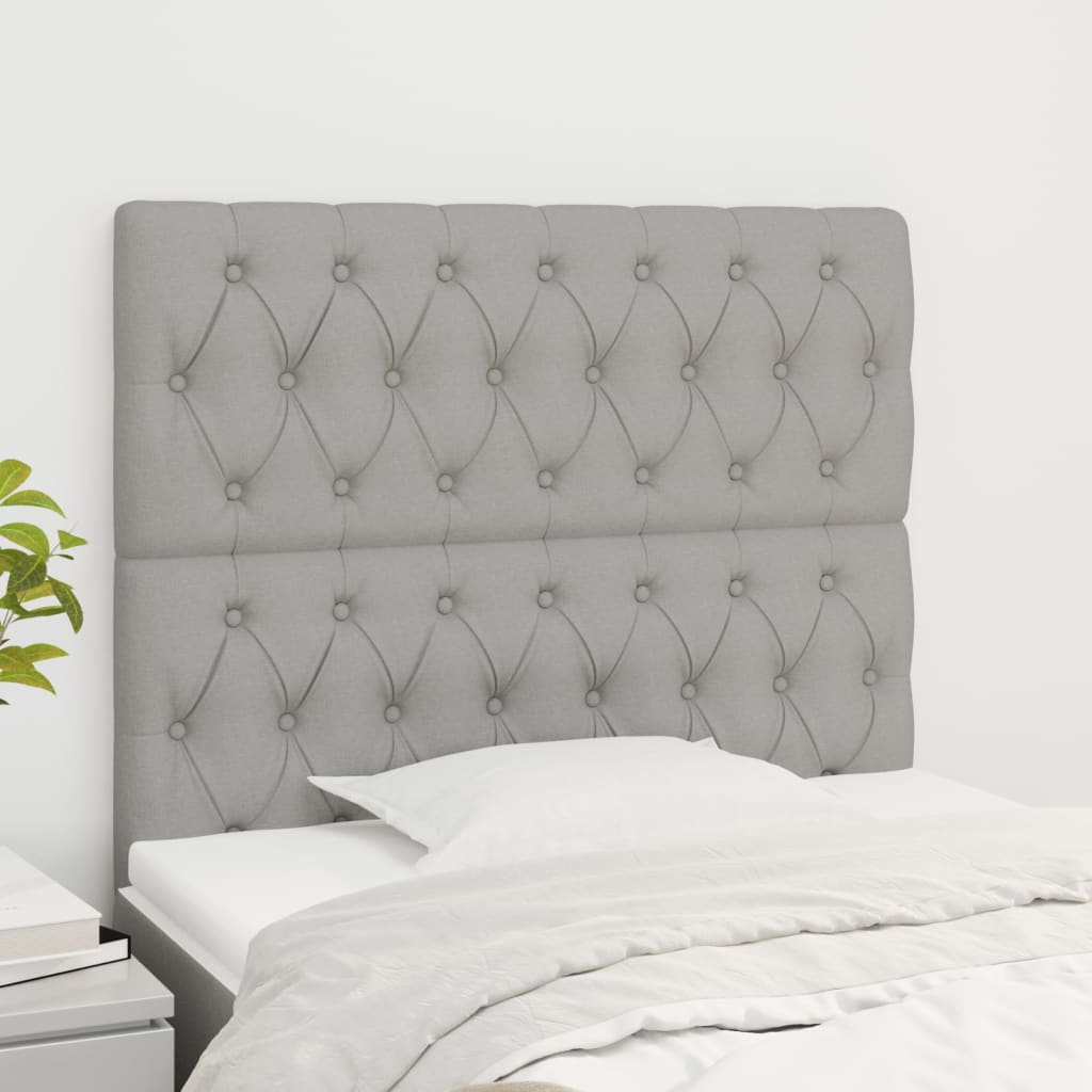 Cabeceira cinza claro 100x7x118/128 cm tecido