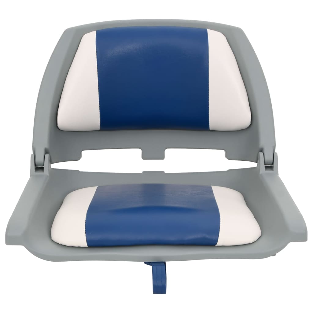 4 Pcs conj. assento de barco dobrável com almofada azul/branco