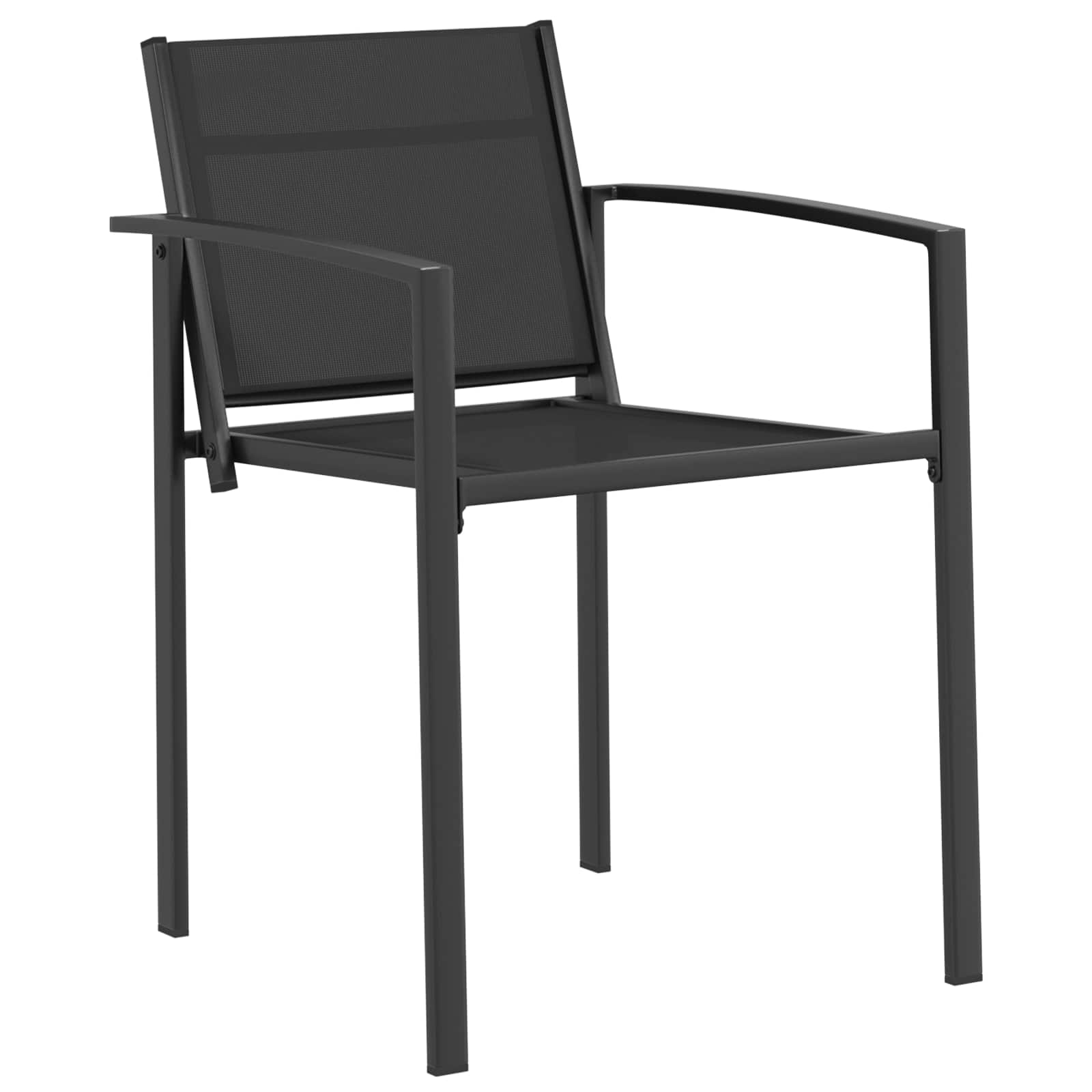 Cadeiras de jardim 2 unid. preto e anthracite tecido textileno