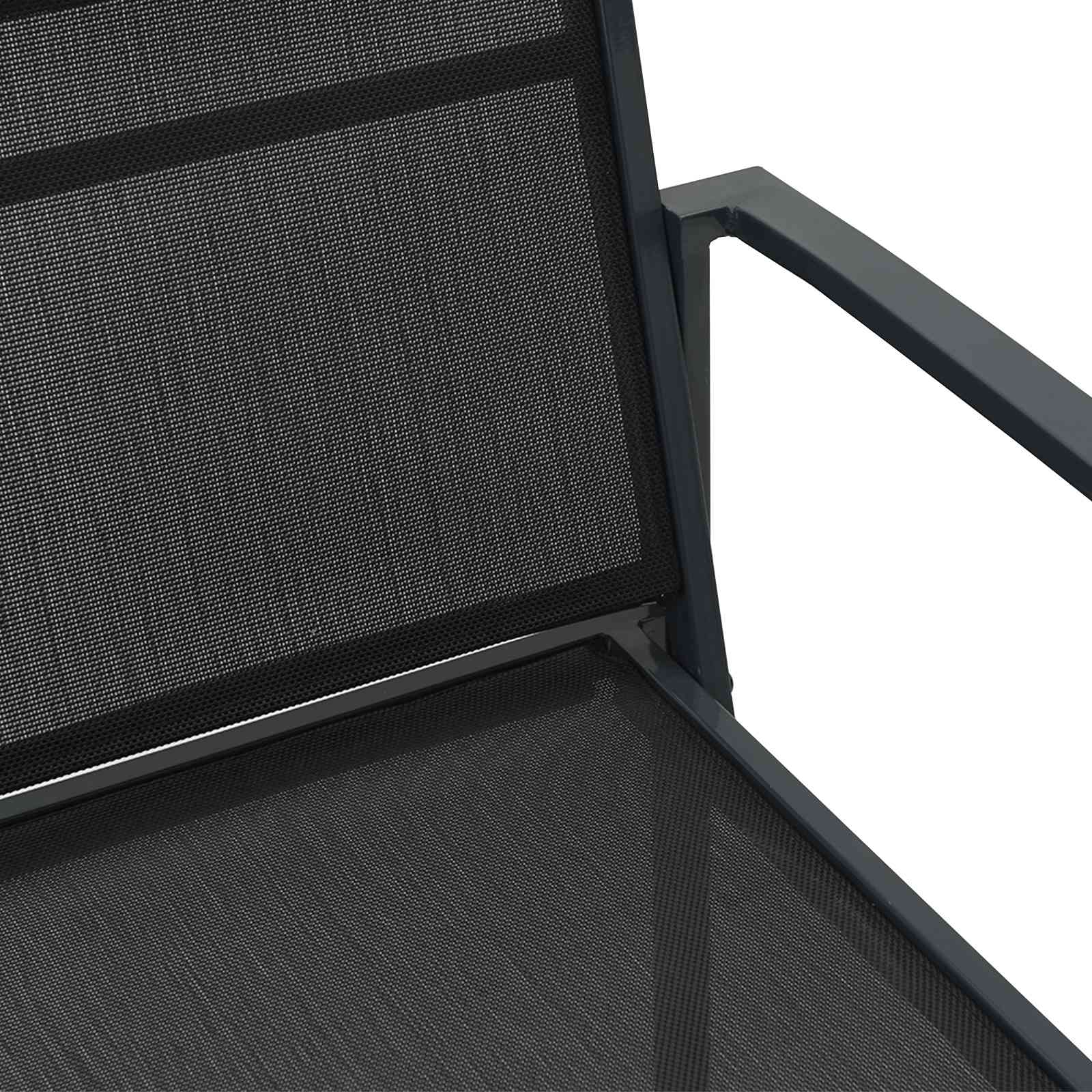 Cadeiras de jardim 2 unid. preto e anthracite tecido textileno
