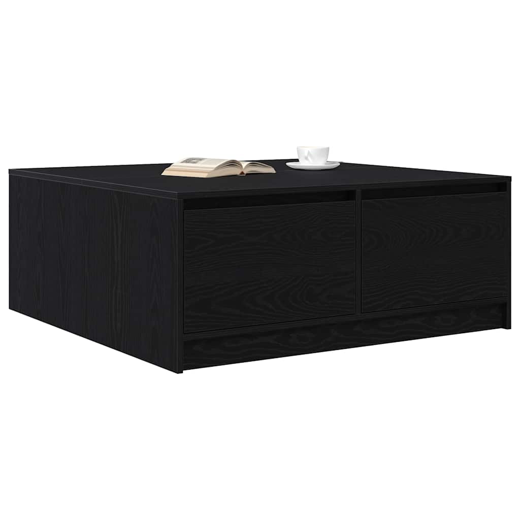 Mesa de centro com gavetas 100x100x40 cm carvalho preto