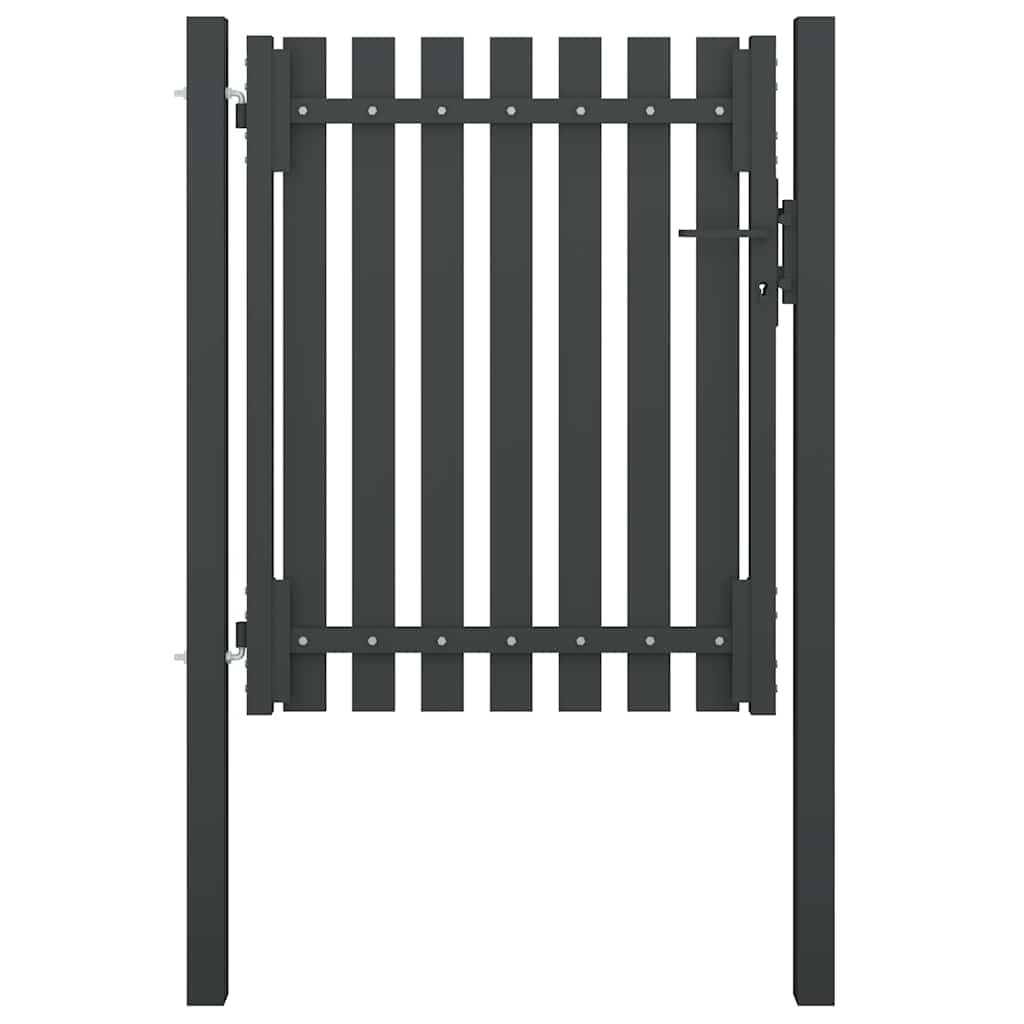 Portão de cerca de jardim em aço 100x100 cm antracite