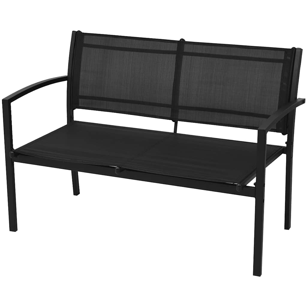 4 Pcs conjunto lounge para jardim textilene preto