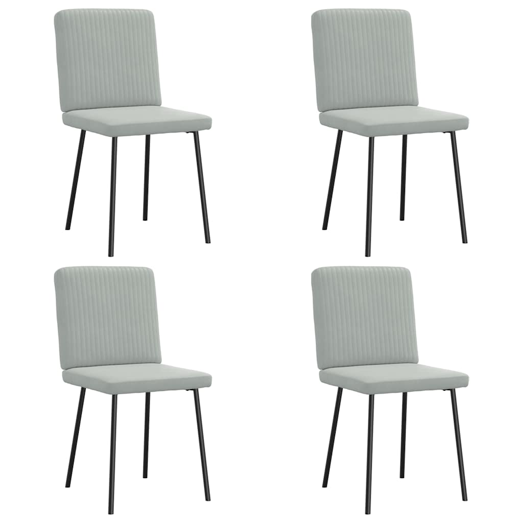 Cadeiras de jantar 4 pcs veludo cinzento-claro