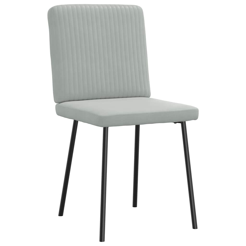 Cadeiras de jantar 4 pcs veludo cinzento-claro