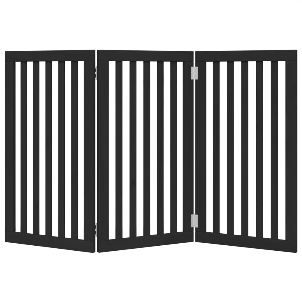 Portão para cães dobrável 3 painéis 150 cm álamo preto