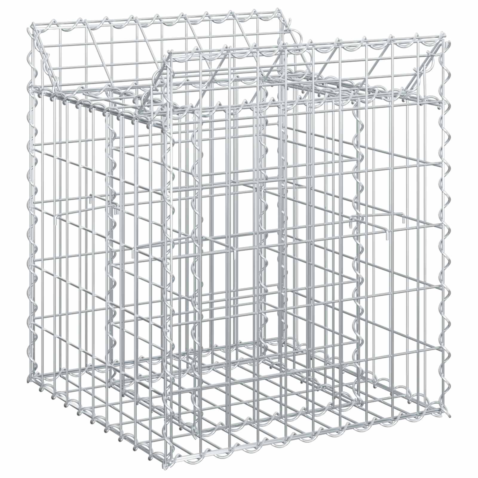 Cama elevada de gabião prateado