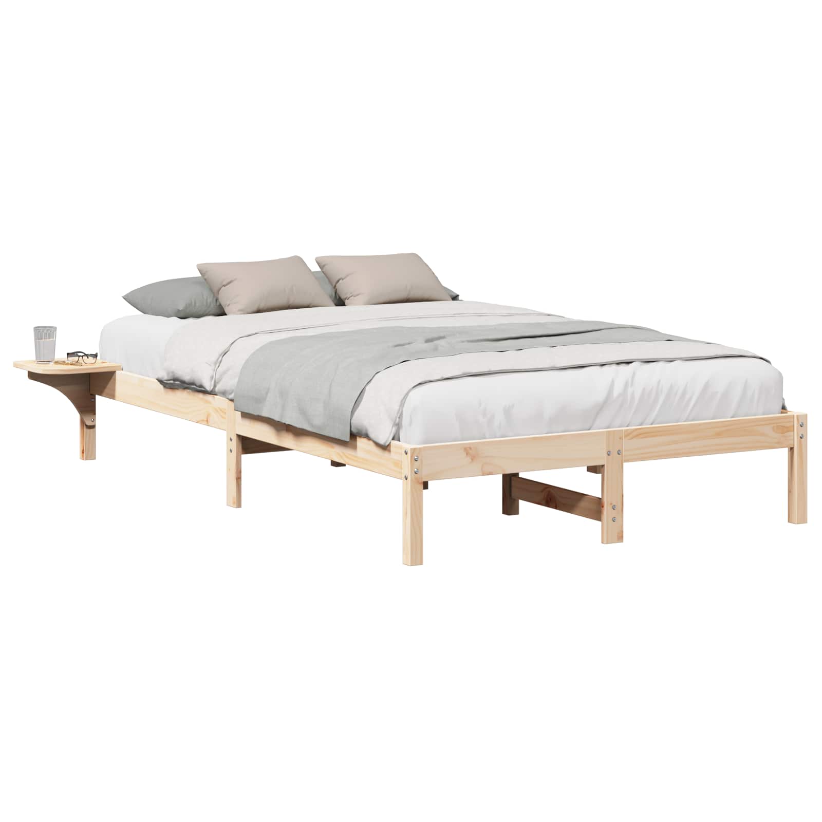 Estrutura da cama natural 140 x 190 cm