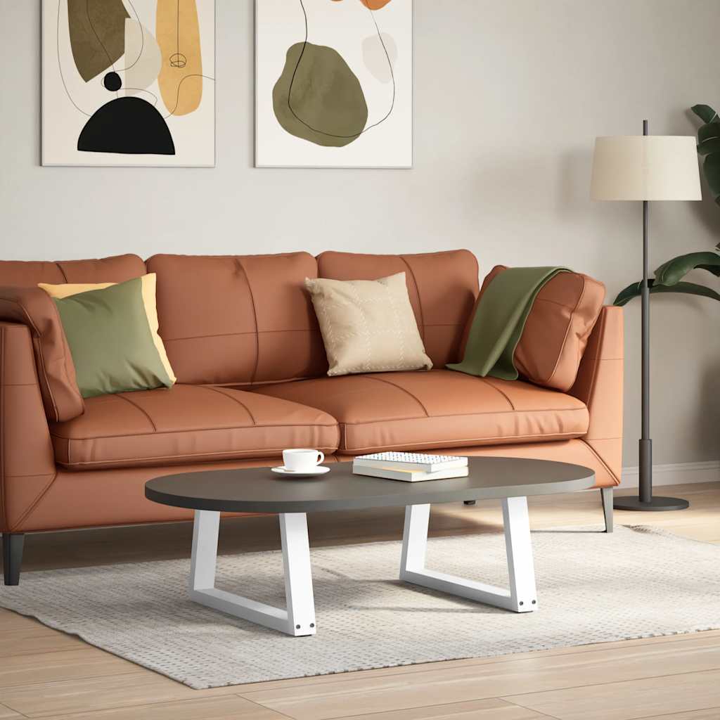 Pés para mesa de centro em v, 2 peças, branco, 70x(30-31,3) cm, aço