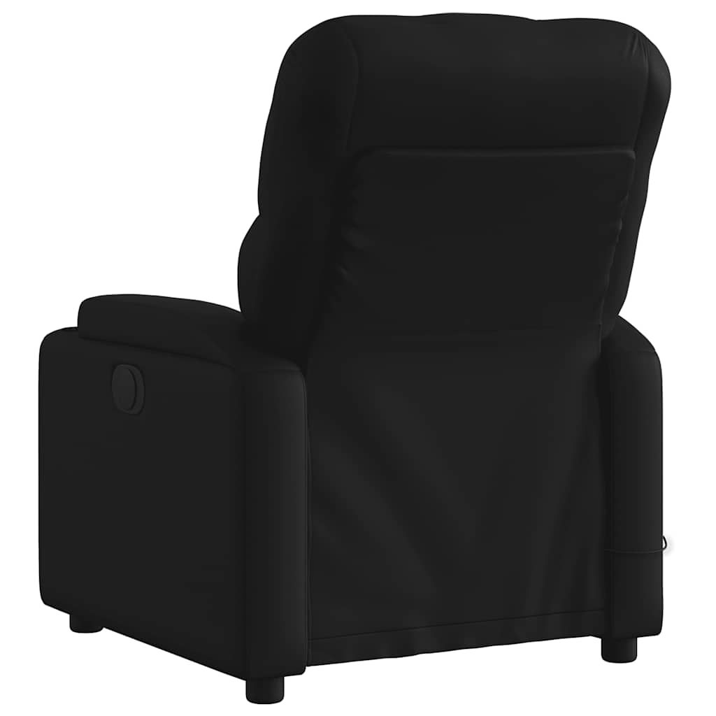 Poltrona de massagem reclinável em couro sintético preto
