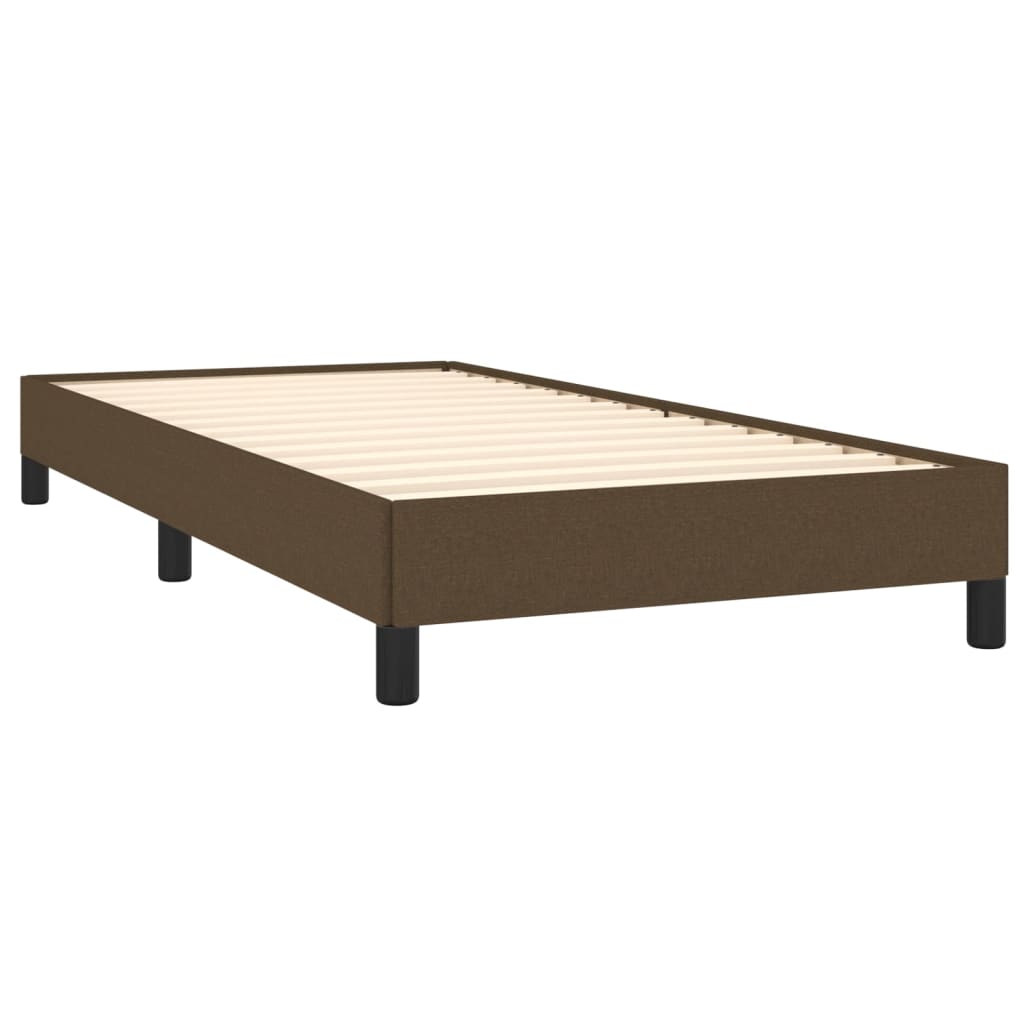 Estrutura de cama sem colchão 80x200 cm tecido castanho-escuro