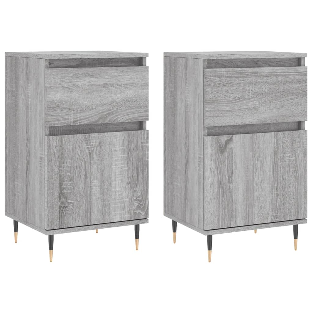 Aparadores 2 pcs 40x35x70 cm derivados madeira cinzento sonoma