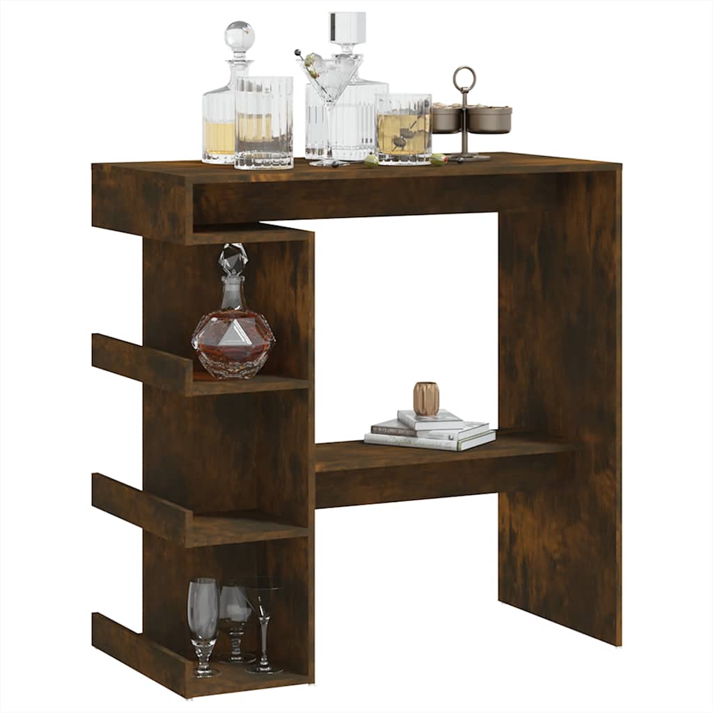 Mesa de bar c/ prateleiras derivados de madeira carvalho fumado